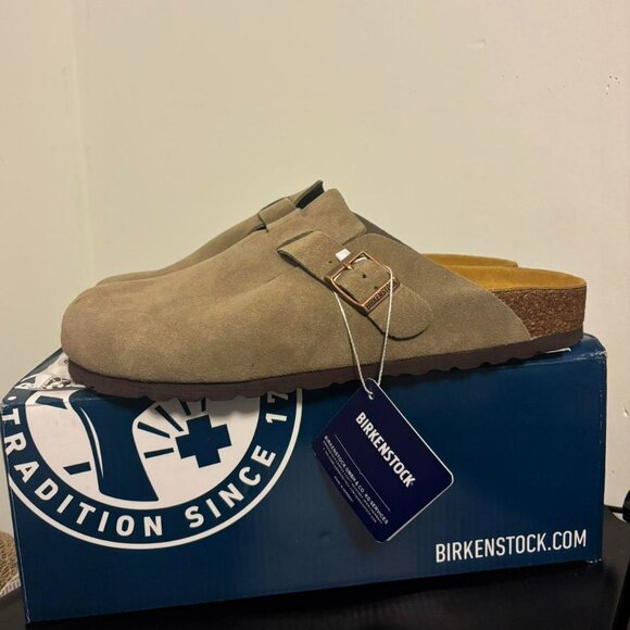 Birkenstock Boston Taupe suede clog sandal - Picture 1 of 4